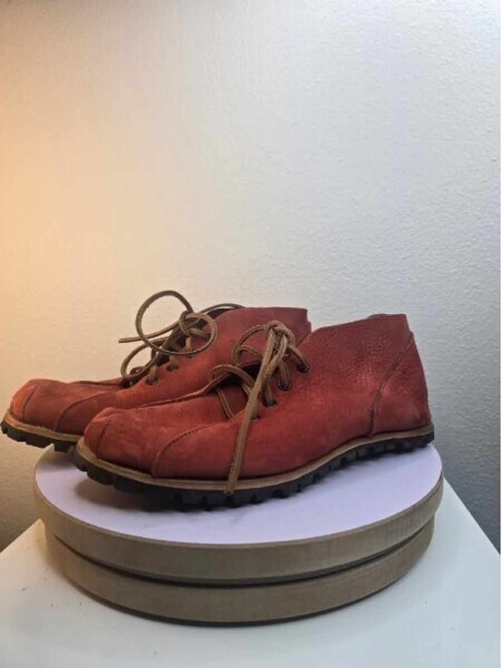 CYDWOQ Mud Doctor Red Leather Lace Up Shoes Comfort Comfort European Size 38
